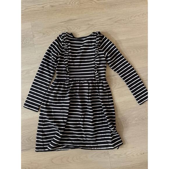 Hanna Andersson Girls Size 130 (US 8) Black & White Ruffle Long Sleeve Dress - Picture 3 of 3
